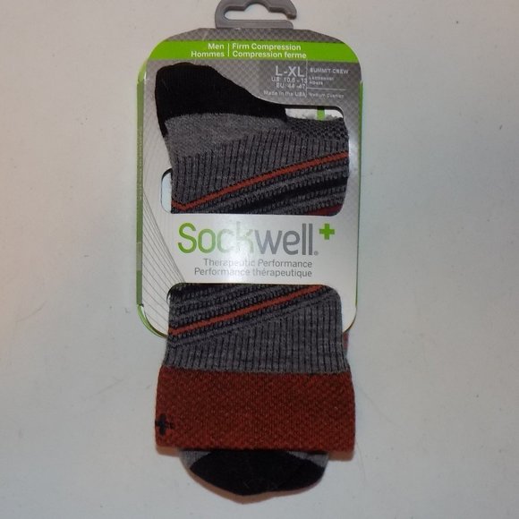 New Sockwell Summit crew Firm compression lambswools/alpaca gray made in USA - Picture 1 of 6